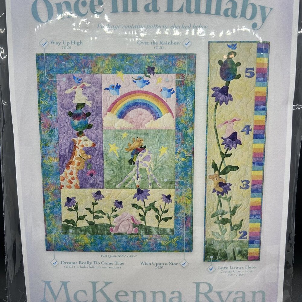 McKenna Ryan Once in a Lullaby Applique Quilt Sewing Complete Pattern Set Uncut